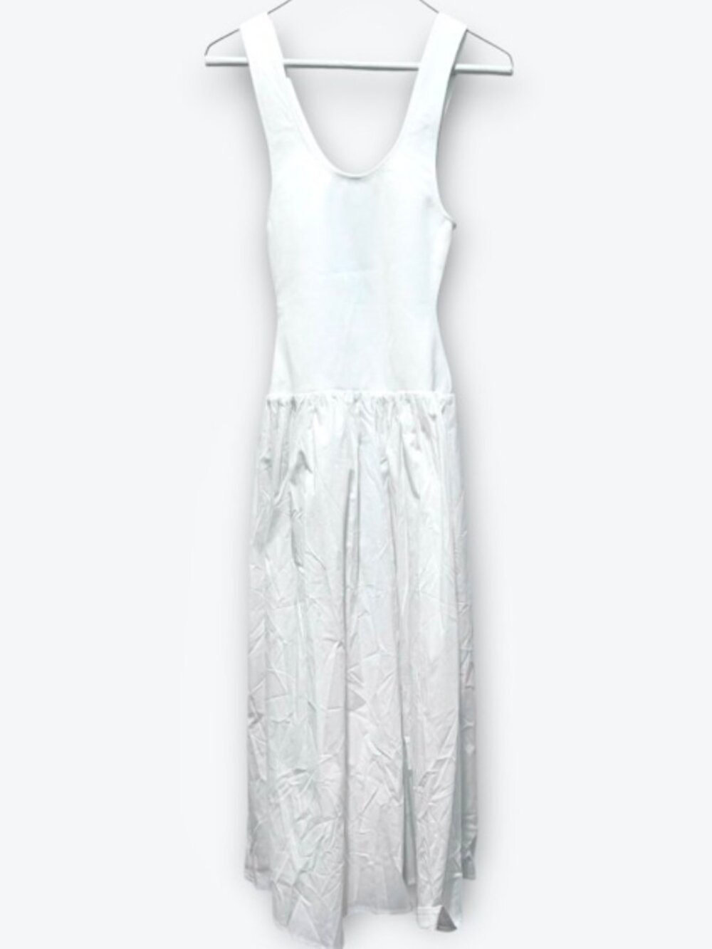 New! WeWoreWhat Scoop Tank Midi Dress In White Rib Size Medium - Picture 3 of 9